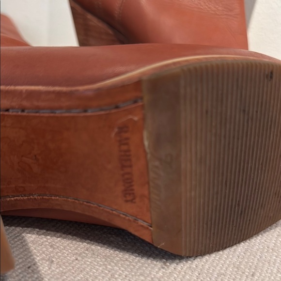 Rachel Comey knee high tan leather stacked wood heel boots size 7 - Picture 5 of 8